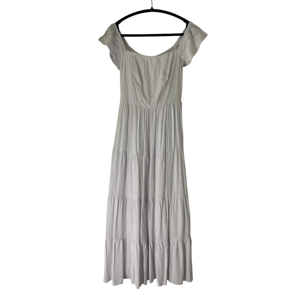 Altar'd State women's White Form Fitted Bodice Maxi Dress Size Small
